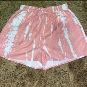pink and white shorts!